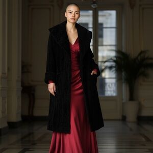 Vintage Victor Costa Opera Coat Women’s Size Medium Black Velvet Romantic Goth